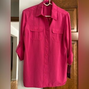 Elementz Fuchsia Button-Up Blouse